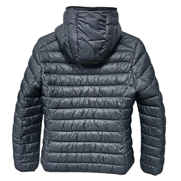 Save The Duck Womens 1/S Ultra Light Jacket Hooded Puffer Plumtech Navy Blue - Picture 8 of 16